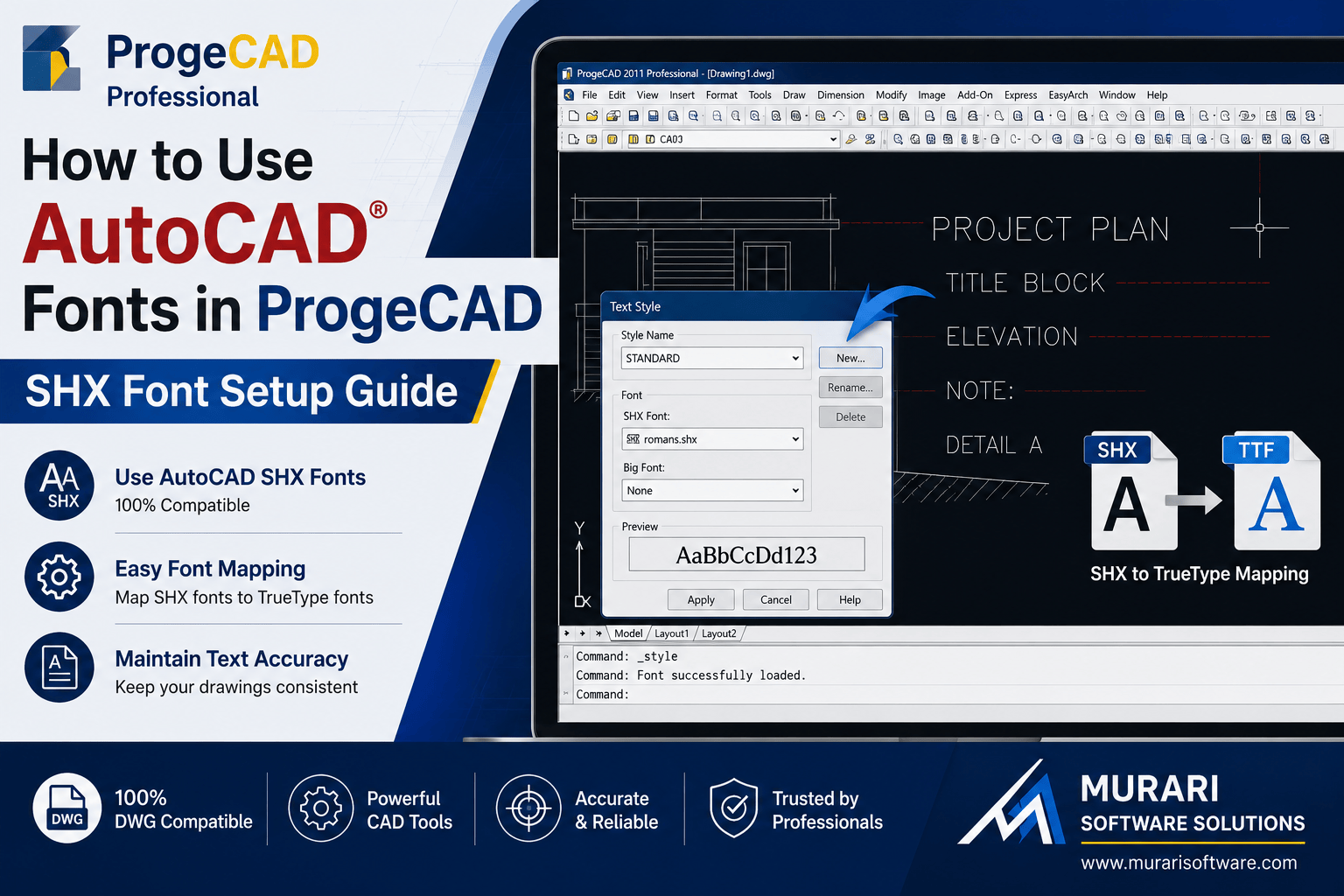 How to Use AutoCAD Fonts in ProgeCAD | SHX Font Setup Guide