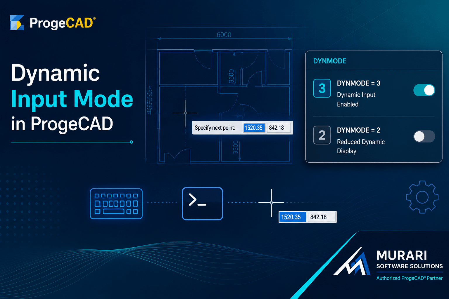 Dynamic Input Mode in ProgeCAD | Enable or Disable DYNMODE