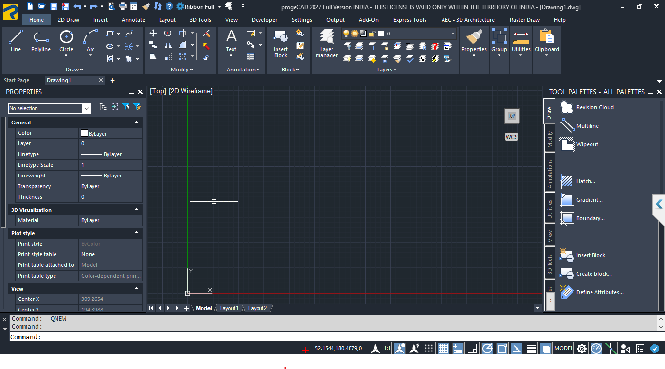 ProgeCAD 2027 CAD software interface after installation on Windows