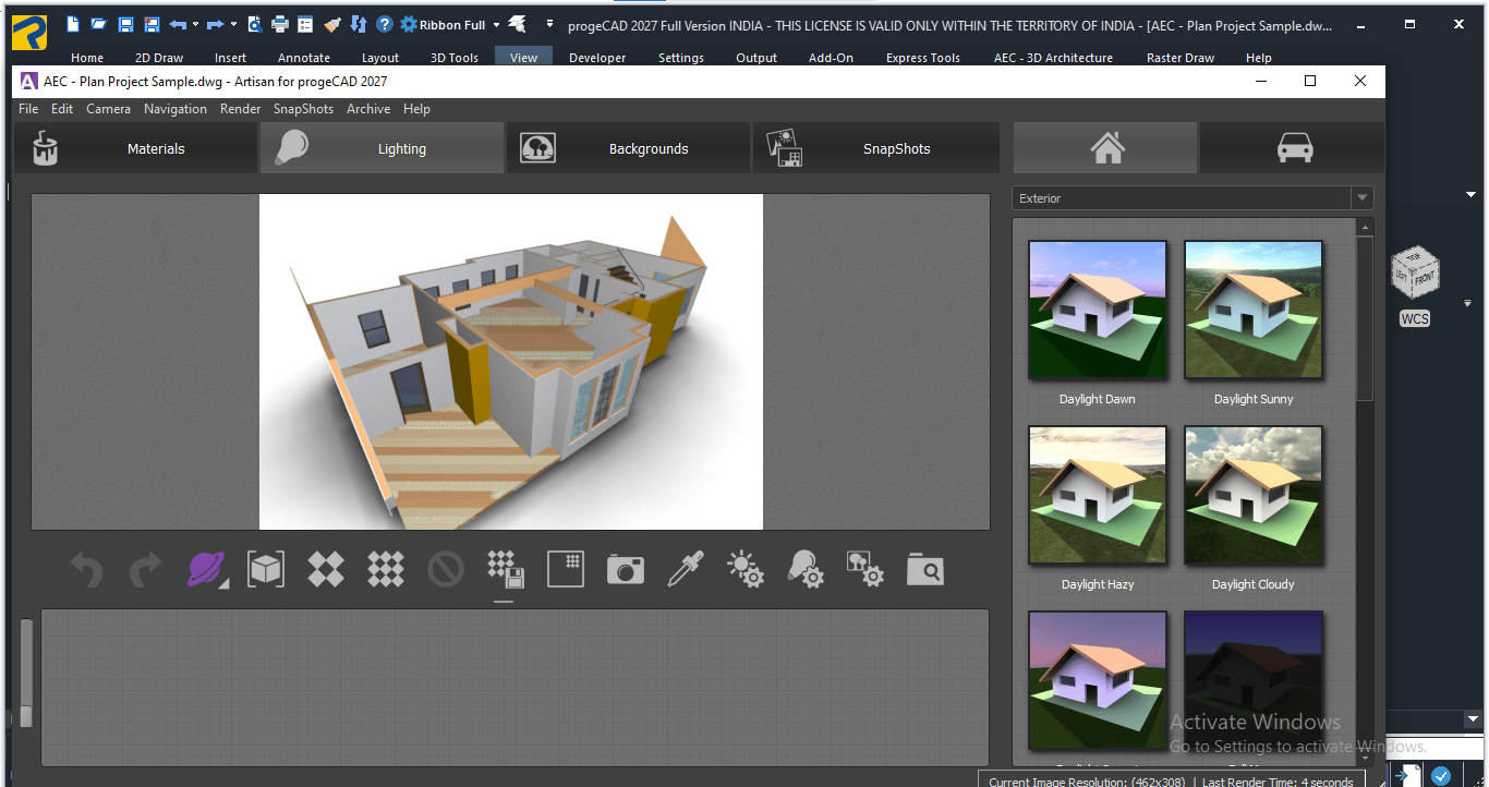 ProgeCAD rendering can turn a 3D CAD model into a presentation-ready visual.