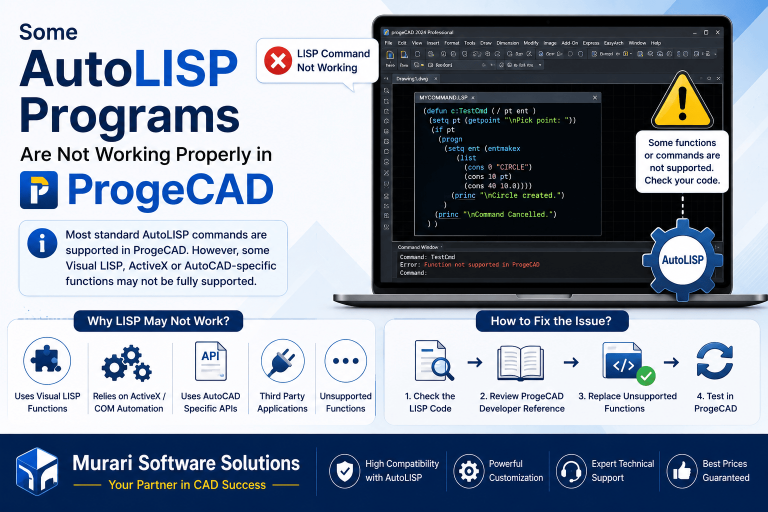 Some AutoLISP Programs Not Working in ProgeCAD? Complete Troubleshooting Guide