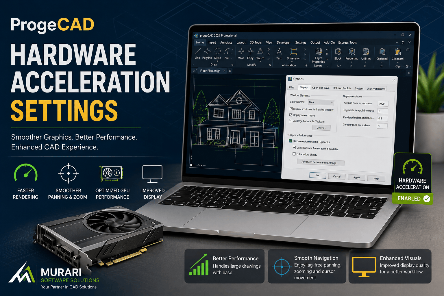 ProgeCAD Hardware Acceleration Settings | Improve CAD Graphics Performance