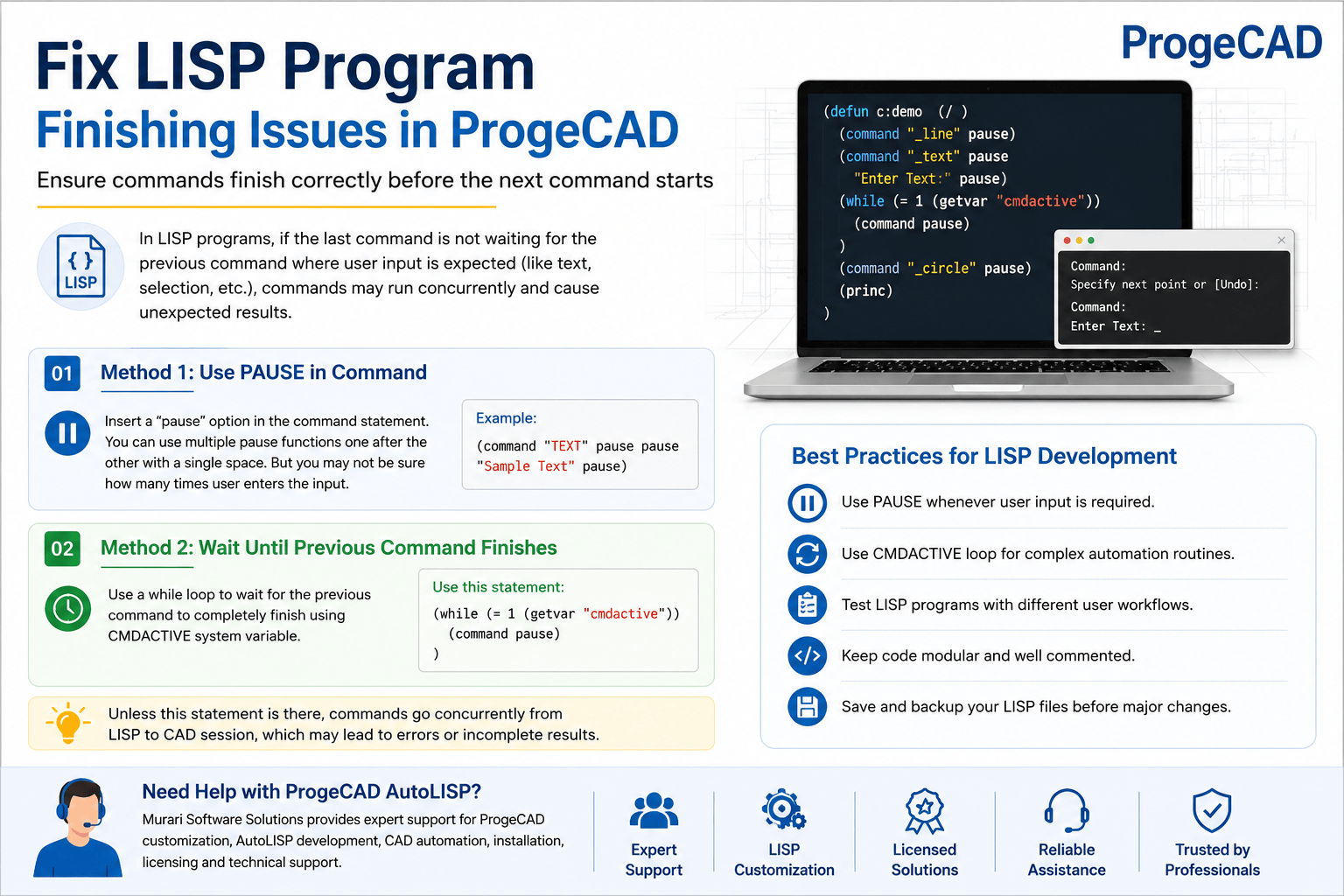How to Fix LISP Program Finishing Issues in ProgeCAD