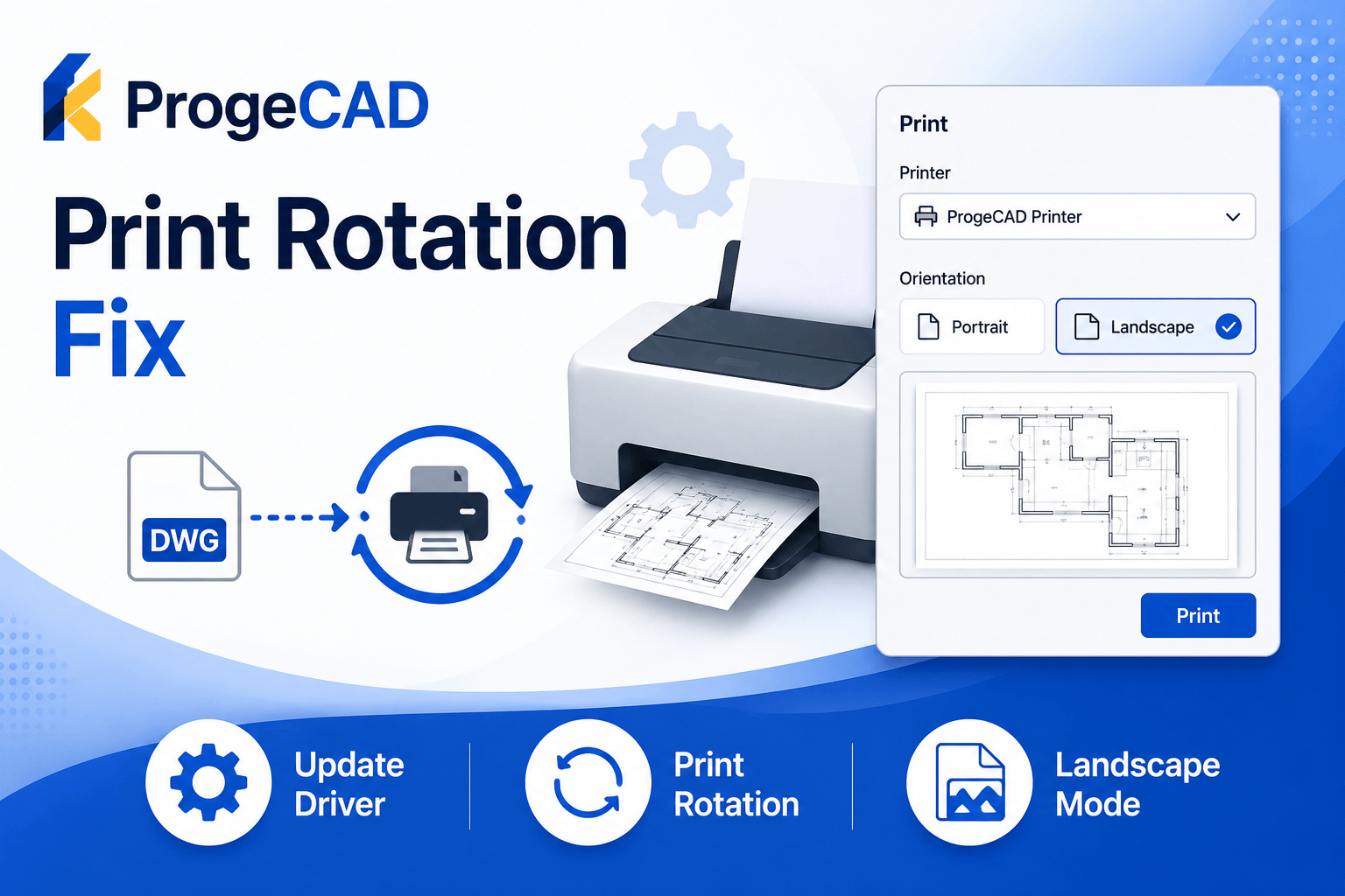 How to Fix Printing Rotation Not Working in ProgeCAD