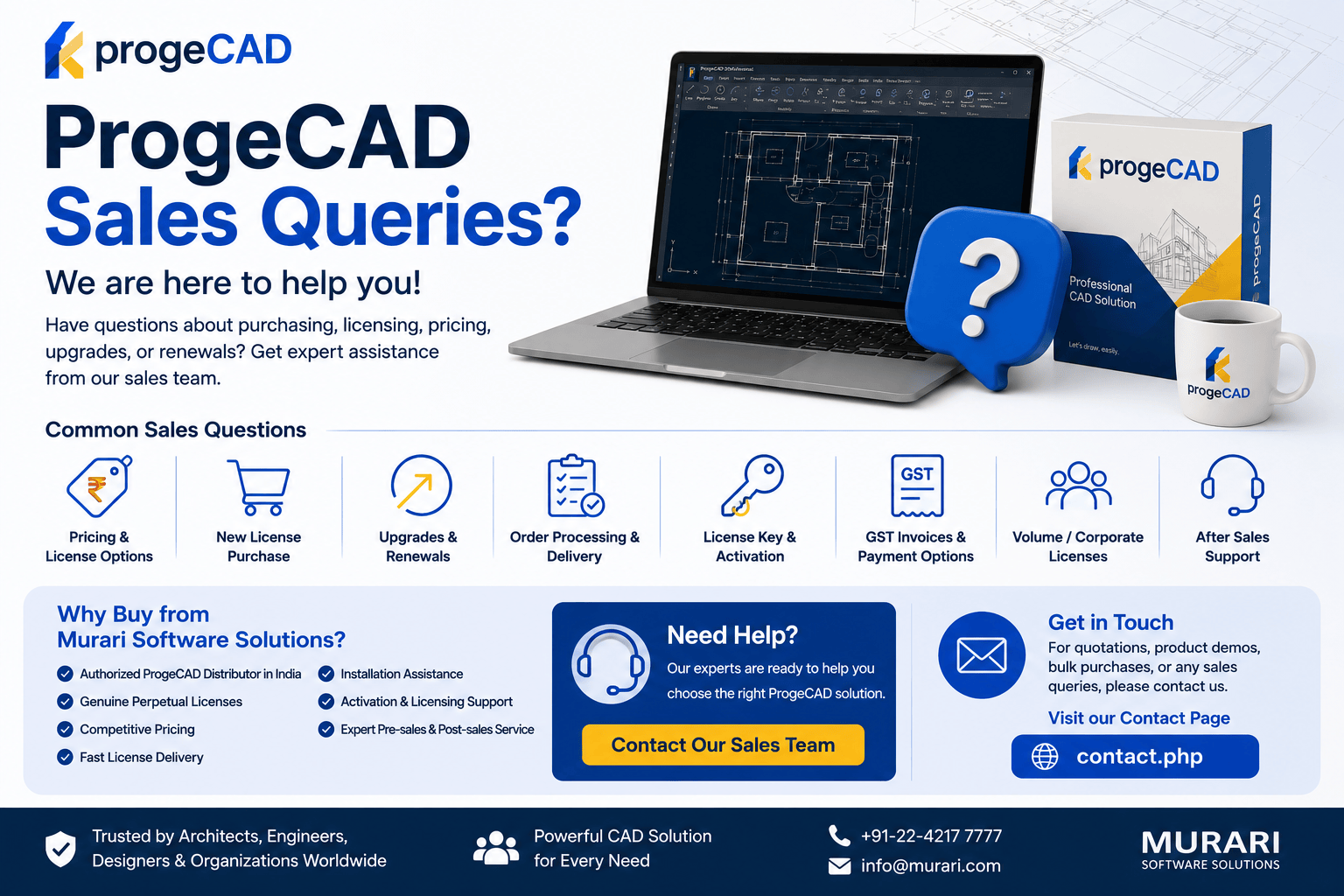 ProgeCAD Sales Queries | Purchase, Licensing & Pricing Support