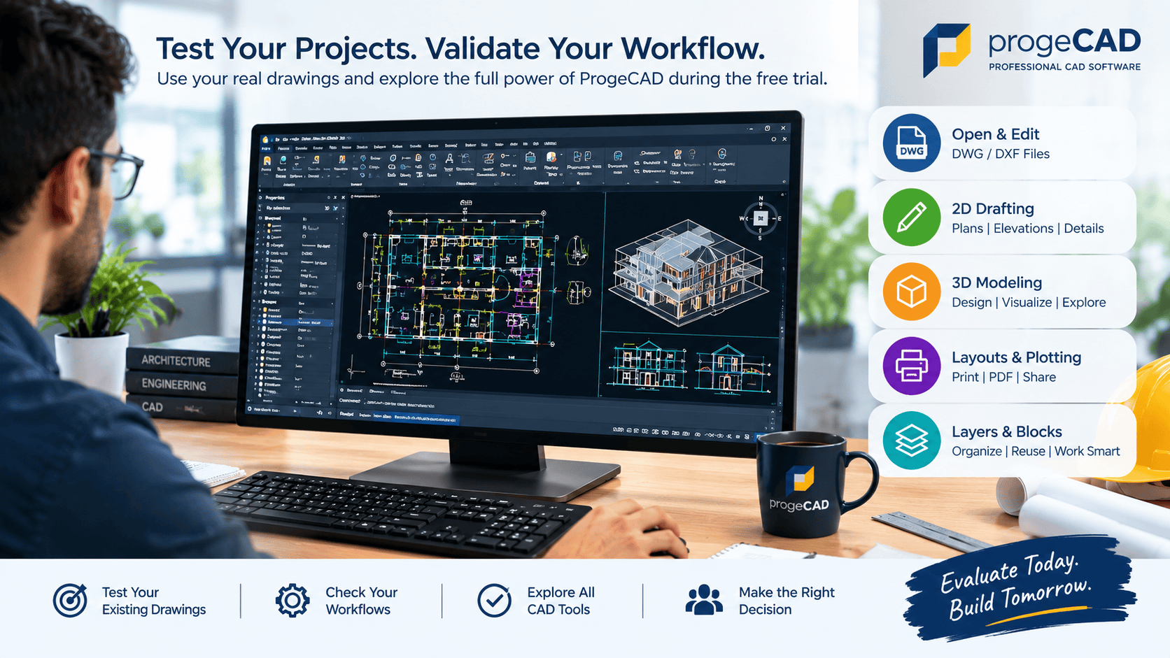 ProgeCAD free trial for evaluating 2D drafting 3D modeling and DWG workflows