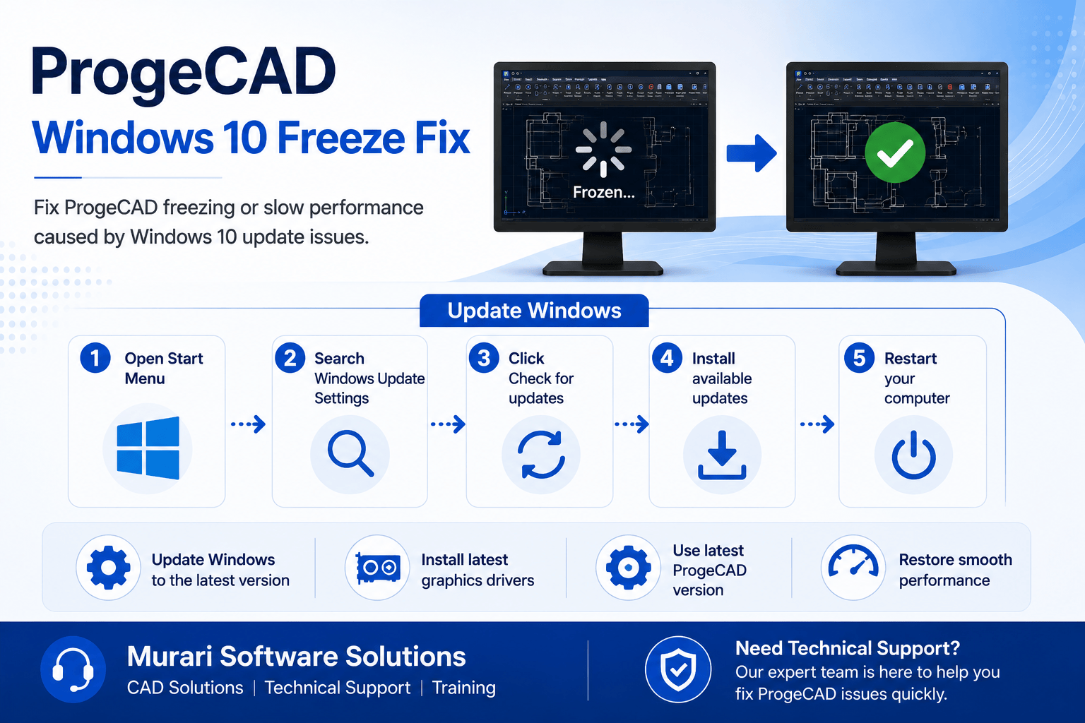 How to Fix ProgeCAD Freezing After a Windows 10 Update